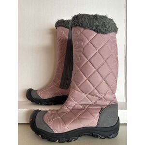 KEEN Warm Women's 8 Long Pink Snow Winter Boots Faux Fur Keen Dry Lined